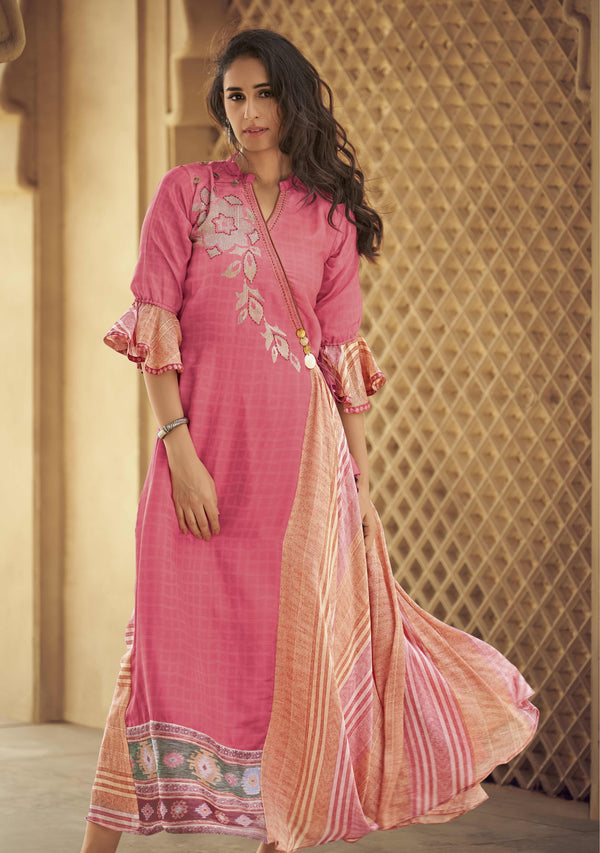 Women's  Multi Silk blend Bollywood Kurta - AD-2006 - Navyaa
