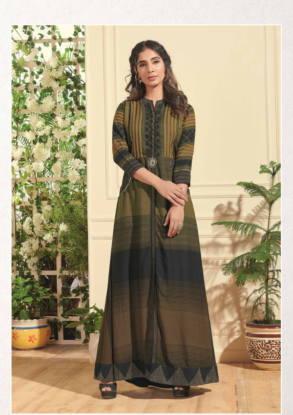 Women's  Multi Color Soft Silk Printed Kurta AD-2063 - Navyaa