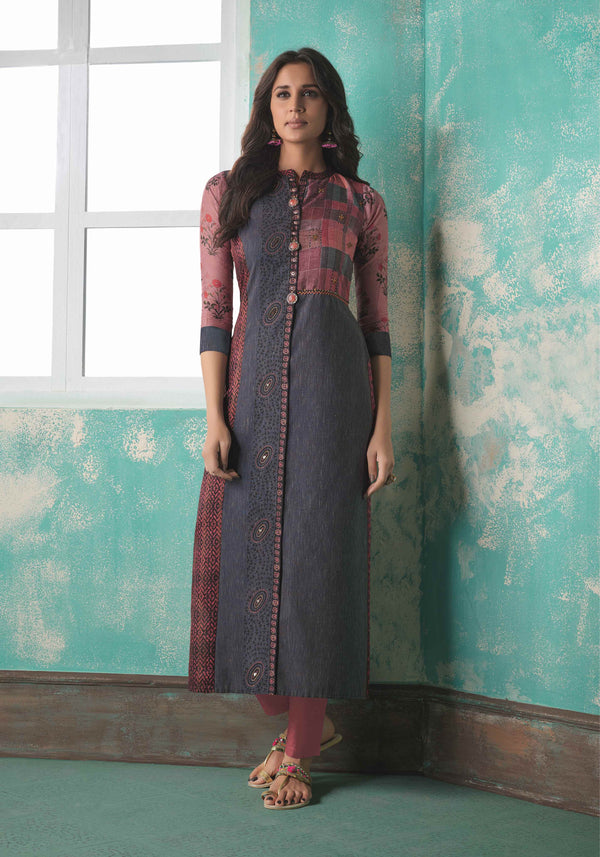 Women's Multi Ryon Silk bollywood exclusive Kurti - AD-5027 - Navyaa