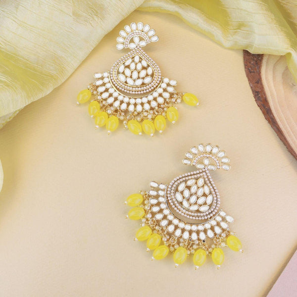 'Jumana' Yellow Earrings - Indiakreations