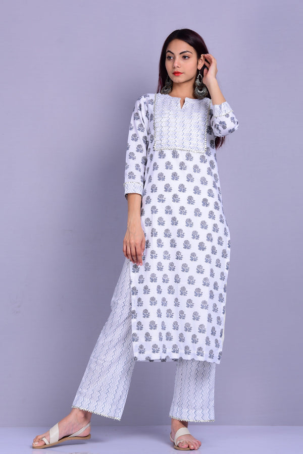 Women's White Jasmine Suit Set - Kiswah