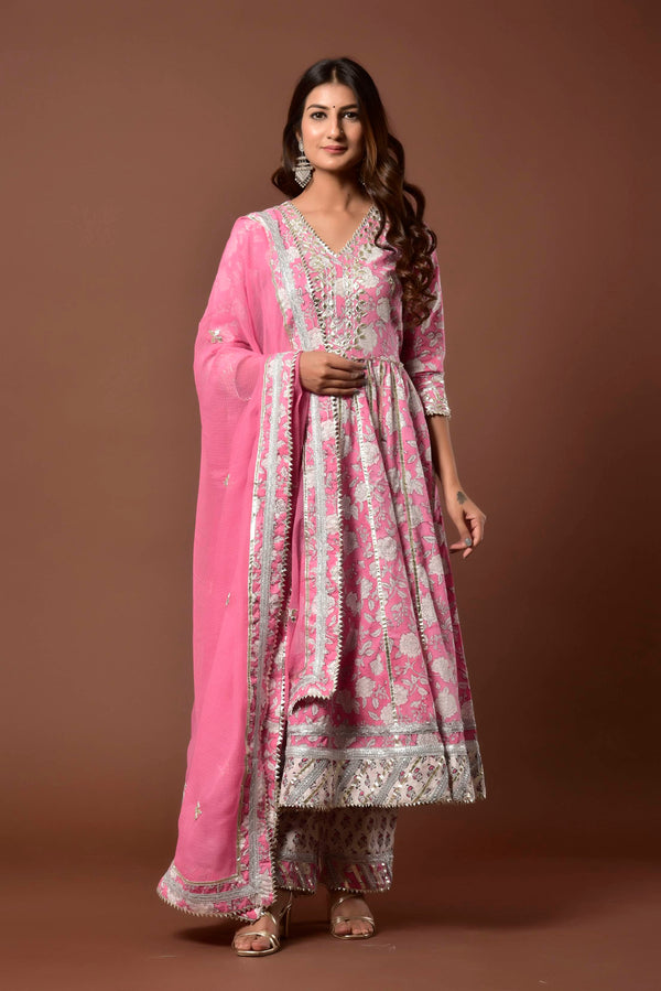 Women's Ambar Gulabi Kalidar Suit Set - Kiswah