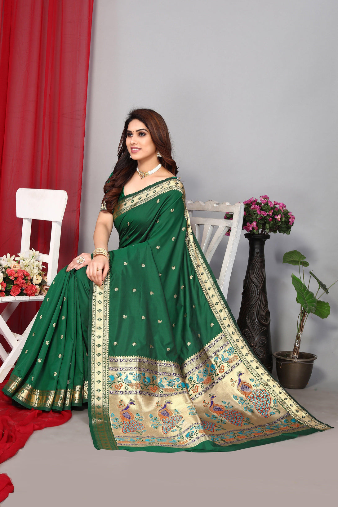 Women's Paitani Silk Saree Collection - Dwija Fashion - Indiakreations