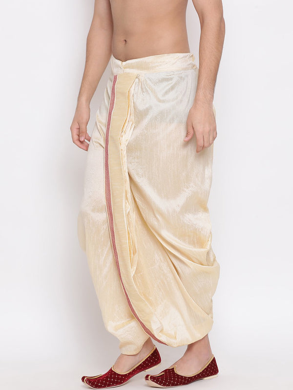Men's Gold Embroidered Dhoti Pant - Vastramay