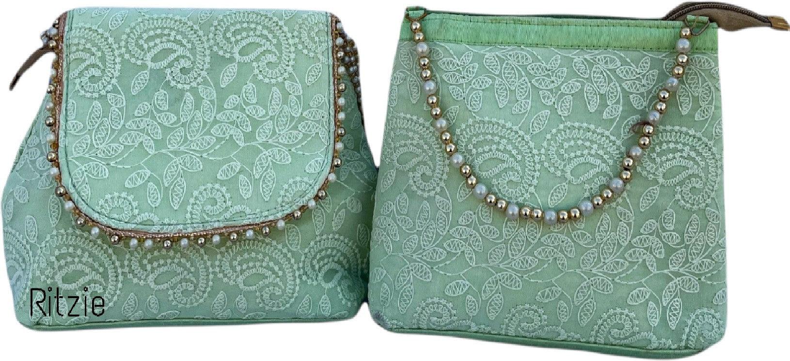 Green And Red Elegant Look Ladies Moti Purse at Best Price in Kolkata |  Kiran Handicrafts